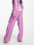 Something New X Madeleine Pedersen cargo pant co-ord in iridescent purple