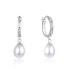 Фото #1 товара Elegant silver earrings with real pearls AGUC2675P