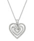 ფოტო #3 პროდუქტის Diamond Multi-Heart 18" Pendant Necklace (1/10 ct. t.w.) in Sterling Silver