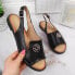 Фото #1 товара Black Sandals with ornament W Filippo