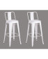 Фото #2 товара Industrial Metal Barstools with Bucket Back and 4 Legs, Set of 2
