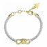 Stylish white leather bracelet with bow JUBB04003JWYGWHT/U