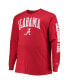 Фото #3 товара Men's Crimson Alabama Crimson Tide Big and Tall 2-Hit Long Sleeve T-shirt