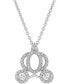 Фото #1 товара Enchanted Disney Fine Jewelry Diamond Cinderella Carriage Pendant Necklace (1/4 ct. t.w.) in 14k White Gold