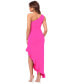 ფოტო #2 პროდუქტის Women's Ruffled One-Shoulder Midi Dress