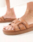 ALDO Wylalaendar padded footbed sandals medium brown leather 40 - фото #8