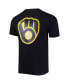 Фото #3 товара Men's Navy Milwaukee Brewers Taping T-shirt