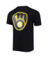 Men's Navy Milwaukee Brewers Taping T-shirt S - фото #3