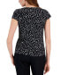 Women's Dot-Print Cowlneck Short-Sleeve Top