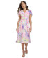 ფოტო #1 პროდუქტის Women's Floral Crinkle Chiffon Midi Dress