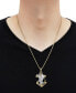 ფოტო #2 პროდუქტის Men's Eagle & Anchor 22" Pendant Necklace in 14k Gold-Plated Sterling Silver