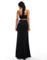 Фото #3 товара ASOS DESIGN halter snake trim bust detail maxi dress in black