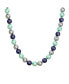 ფოტო #1 პროდუქტის Large Hand Knotted Multi Color Blue Grey Shades Shell Imitation Pearl 14MM Strand Necklace For Women 20In