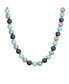 Large Hand Knotted Multi Color Blue Grey Shades Shell Imitation Pearl 14MM Strand Necklace For Women 20In