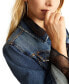 ფოტო #4 პროდუქტის Women's Studded Cropped Cotton Cargo Denim Jacket