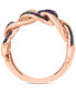 ფოტო #3 პროდუქტის EFFY® Ruby (1-3/8 ct. t.w.) & Diamond (1/2 ct. t.w.) Interlocking Circle Ring in 14k Rose Gold