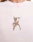 Miss Selfridge Disney Bambi graphic baby tee in washed pink Розовый, 32 - фото #3