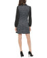 Фото #2 товара Petite Mixed-Media Long-Sleeve Shift Dress