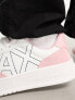 Armani Exchange trainers in white and pink