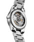 ფოტო #3 პროდუქტის Women's Swiss Automatic Master Moonphase Stainless Steel Bracelet Watch 34mm