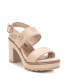 ფოტო #1 პროდუქტის Women's Heeled Suede Sandals With Platform By XTI