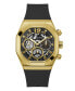ფოტო #3 პროდუქტის Men's Multi-Function Black Silicone Watch, 42mm