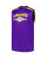 Men's Purple Los Angeles Lakers Big Tall Birdseye Muscle Tank Top Purple, Gold, 4XB - фото #3