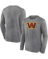 Men's Heather Charcoal Distressed Washington Commanders Washed Primary Long Sleeve T-shirt