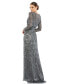 Women's Beaded Long Sleeve Evening Gown