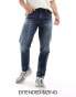 Фото #1 товара ASOS DESIGN stretch tapered jeans in light wash blue