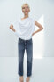 Mid-rise flared cropped trf jeans