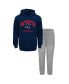 ფოტო #1 პროდუქტის Toddler Boys and Girls Navy, Heather Gray New England Patriots Play by Play Pullover Hoodie and Pants Set