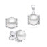 Фото #1 товара Elegant silver jewelry set with pearls SET237W (earrings, pendant)