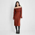 Фото #1 товара Women's Off the Shoulder Long Sleeve Midi Dress - Future Collective with Reese
