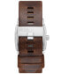 ფოტო #3 პროდუქტის Men's Cliffhanger Brown Leather Strap Watch, 36mm
