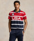 ფოტო #1 პროდუქტის Men's Team USA Custom Slim-Fit Stretch Striped Mesh Polo Shirt