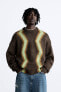 Фото #2 товара Жаккардовый свитер с геометрическим узором ZARA