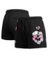 Women's Snoopy Black Peanuts Sweet Heart Fleece Shorts