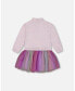 ფოტო #3 პროდუქტის Big Girls Super Soft Sweatshirt Dress With Rainbow Tulle Skirt