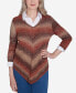 ფოტო #1 პროდუქტის Petite Classics Chevron Ombre Woven Sweater