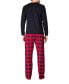 ფოტო #2 პროდუქტის Men's Knit Long Sleeve Pajama Set