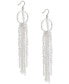 ფოტო #4 პროდუქტის Silver-Tone Fringe Hoop Drop Earrings