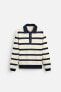 STRIPED JACQUARD KNIT POLO SHIRT