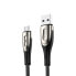 Фото #1 товара Kabel przewód USB-A - microUSB 3A wskaźnik ładowania 1.2m czarny