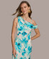 Фото #3 товара Donna Karen Women's Printed One-Shoulder Draped Gown