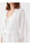 Фото #3 товара Пижама LCW DREAM с вышивкой на шее, длинный рукав, атласной ткани, женская.