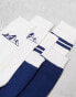 Threadbare Ski 3 pack printed socks in ecru