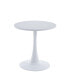 Фото #2 товара Modern 23.6" Diameter Solid Metal Base White Round End Table