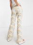 Topshop retro floral pattern 90s flare in multi