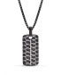 Sterling Silver Black Diamond Born Drifter Design Rhodium Plated Tire Tread Tag Chain
